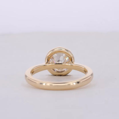 Old European Cut Moissanite Tiger Prong Solitaire Proposal Ring