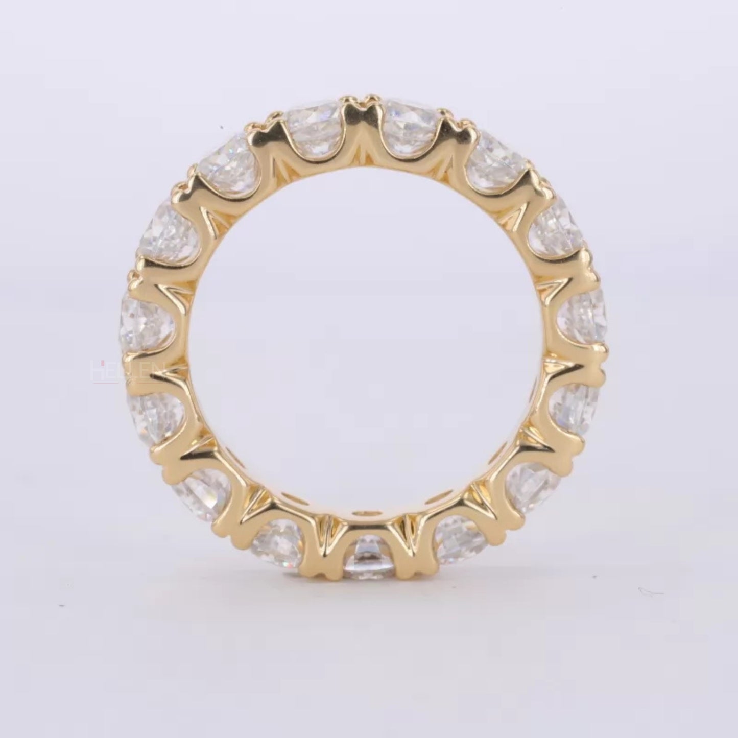 Cushion Cut VVS Moissanite Full Eternity Wedding Band