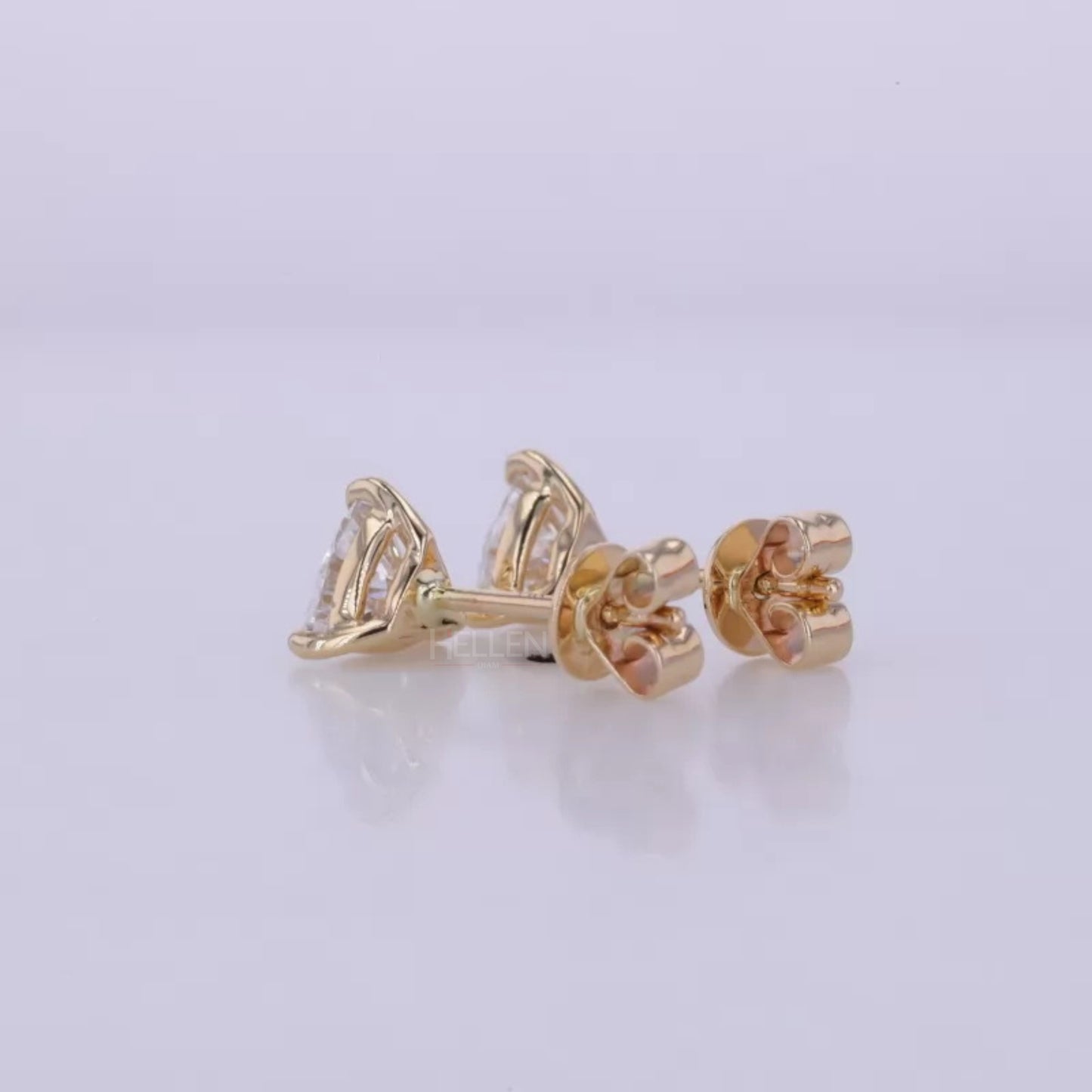 Trillion Cut Solitaire Moissanite Studs-Sterling 925 Luxury
