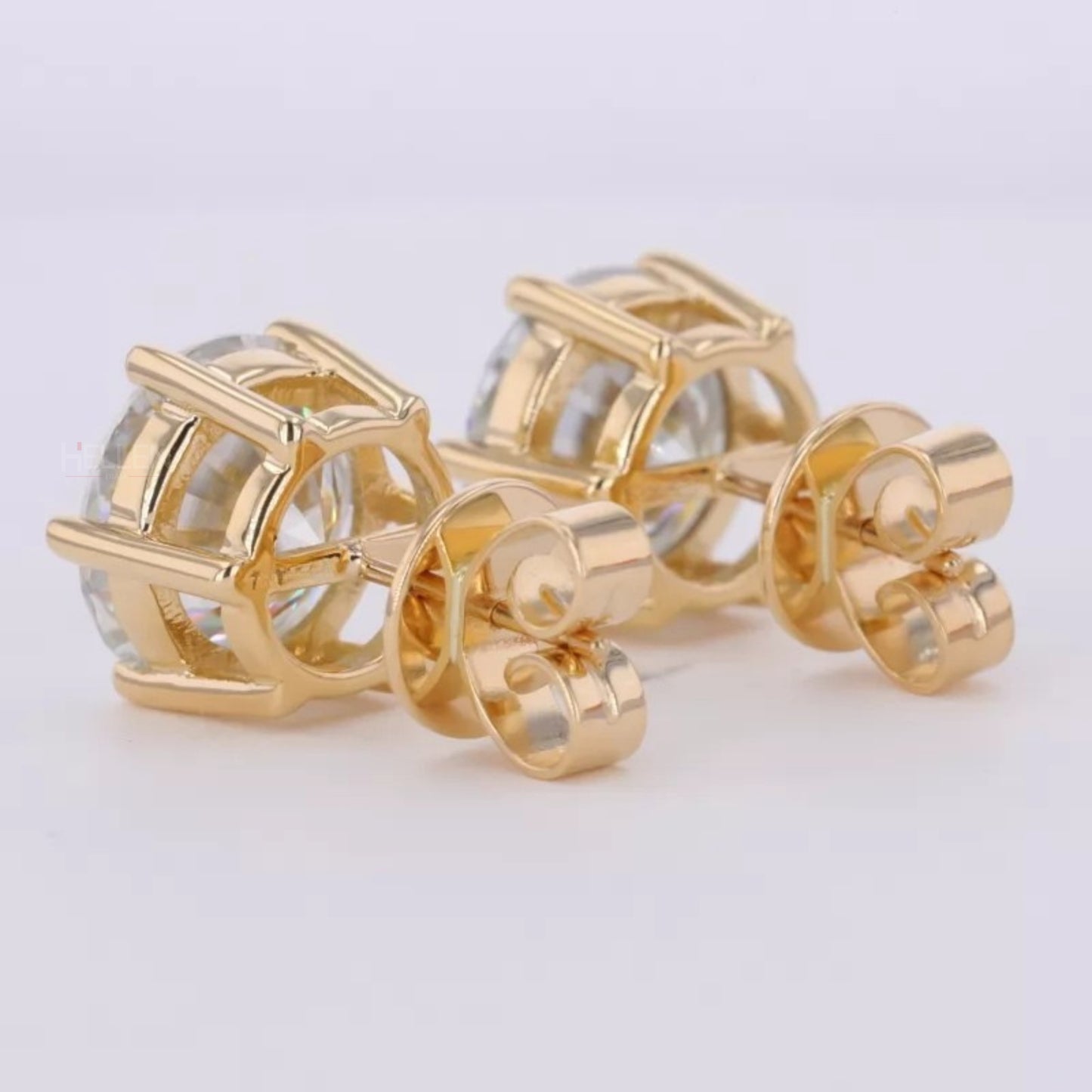 Brilliant Round Cut Solitaire Moissanite 6 Prongs Studs