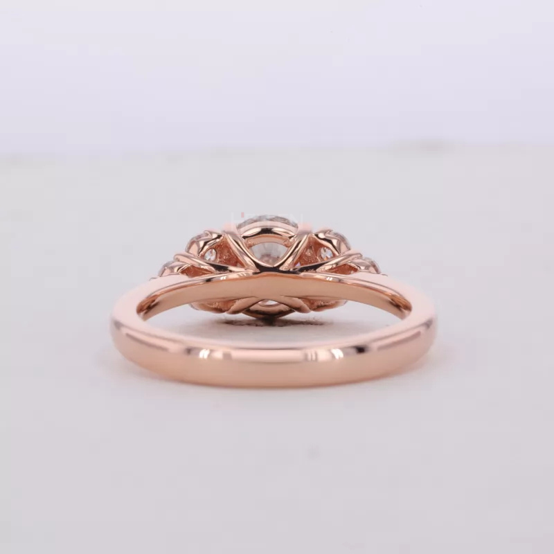 Round Moissanite Solitaire vintage Cluster Ring