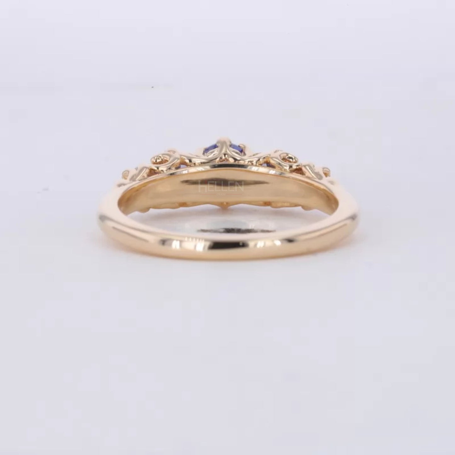 5 stone Purple Sapphire Gemstone Anniversary Ring