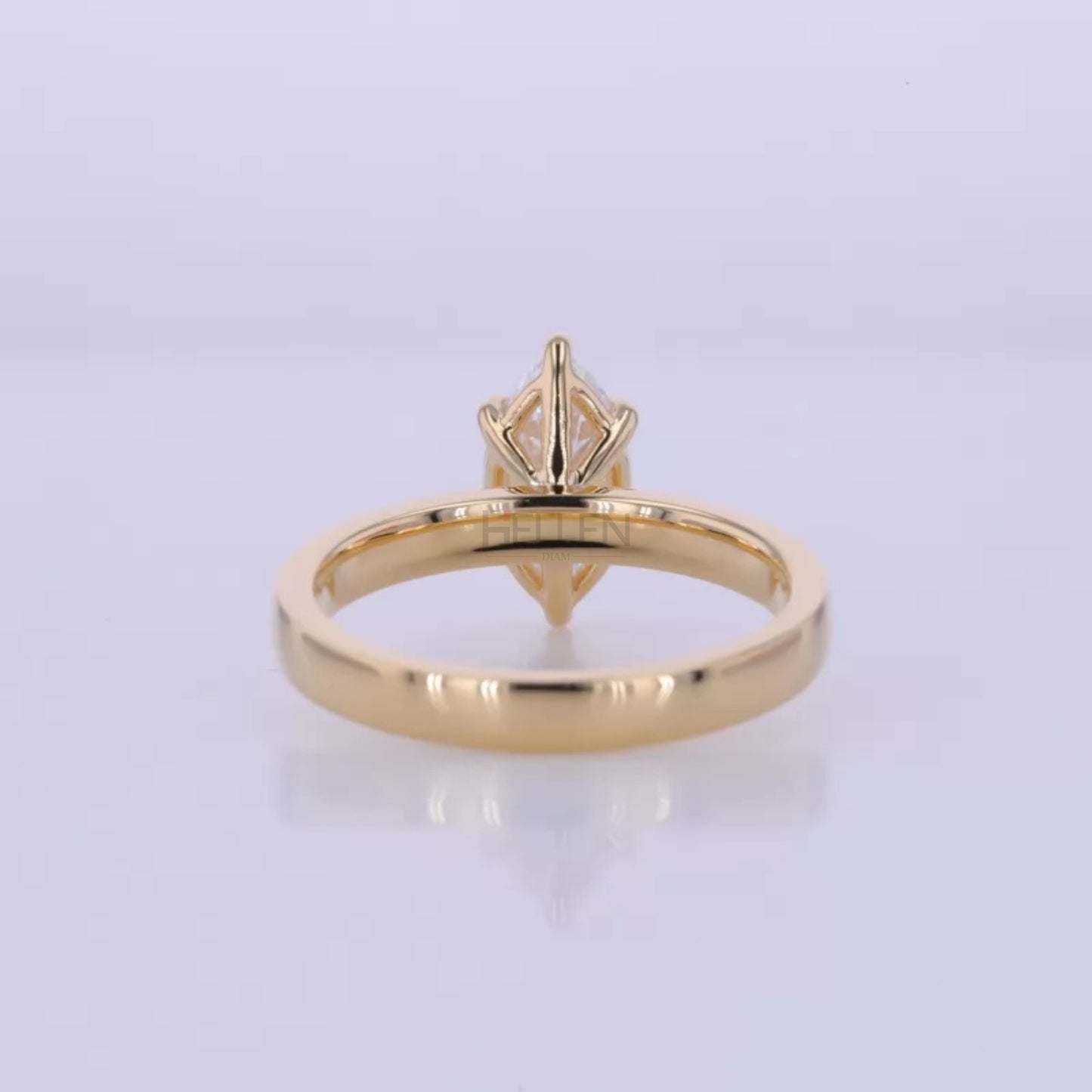 Marquise Colourless Moissanite Solitaire Engagement Ring