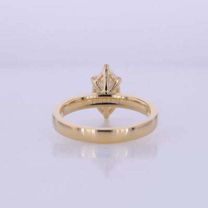 Marquise Colourless Moissanite Solitaire Engagement Ring