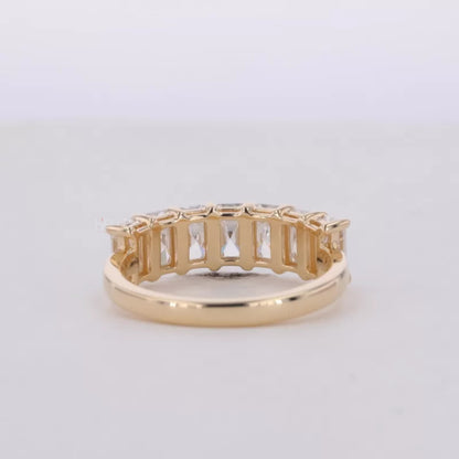 Radiant Cut Colorless Moissanite Sterling 925 Anniversary Band