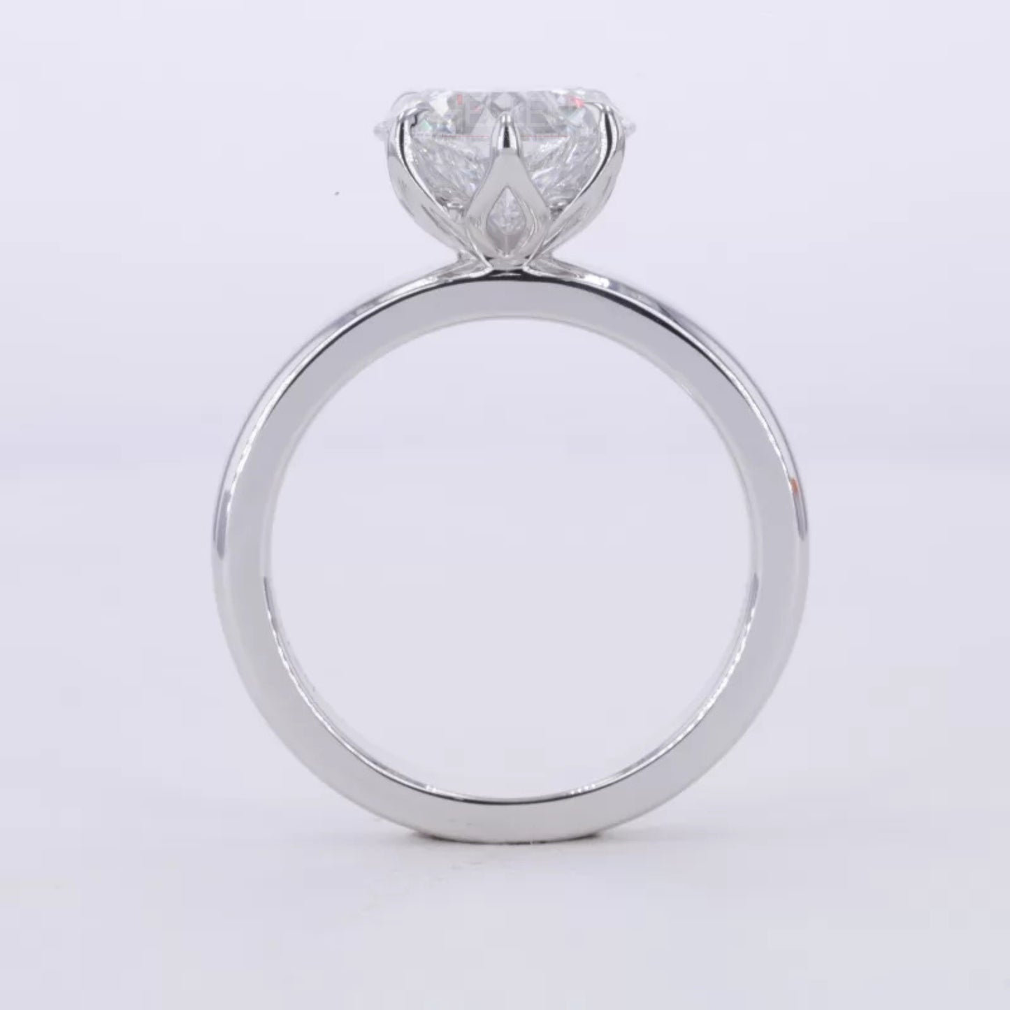 Heart Cut Solitaire Moissanite Engagement Ring in Sterling 925 Silver