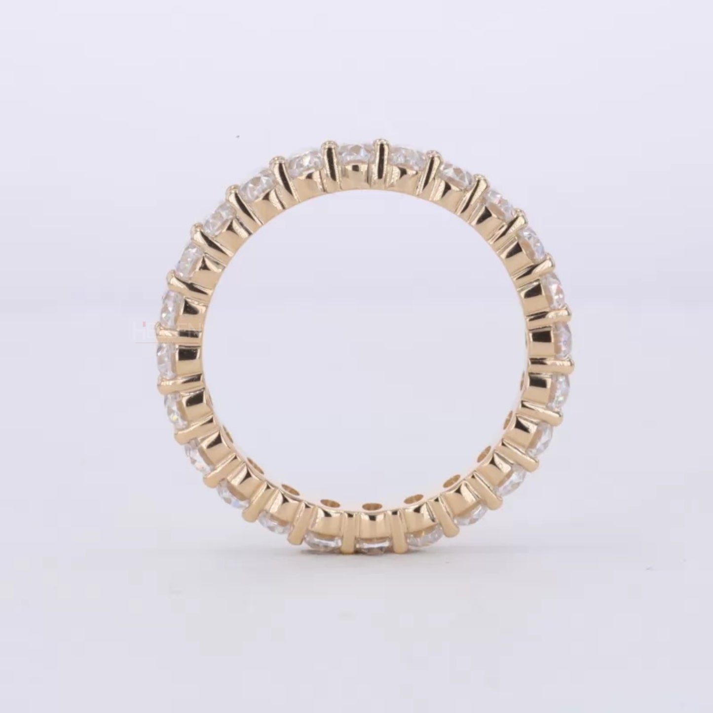 Oval Cut Full Eternity Wedding Band With strong Common Prongs