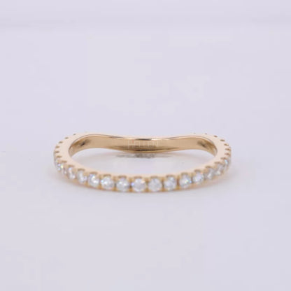 Round Cut Curved Moissanite Full Eternity Band suitable for staking