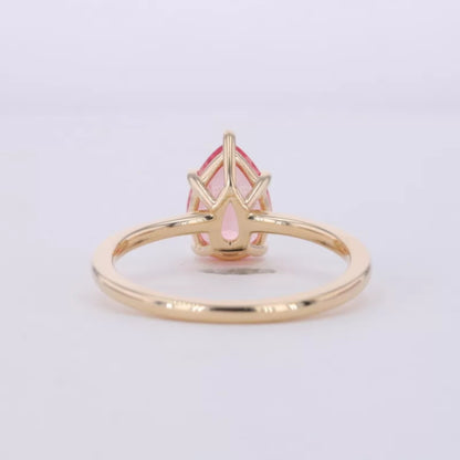 Pear Cut Gemstone Solitaire Engagement Ring- Sterling 925 Silver