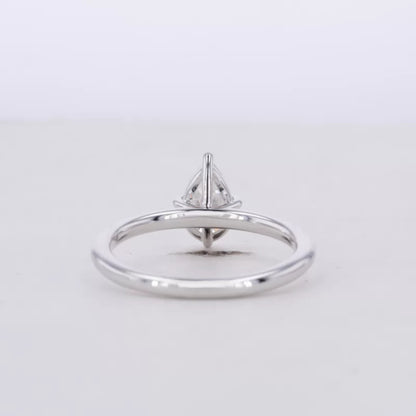 Pear Cut Solitaire Moissanite Tiger Prongs Engagement Ring