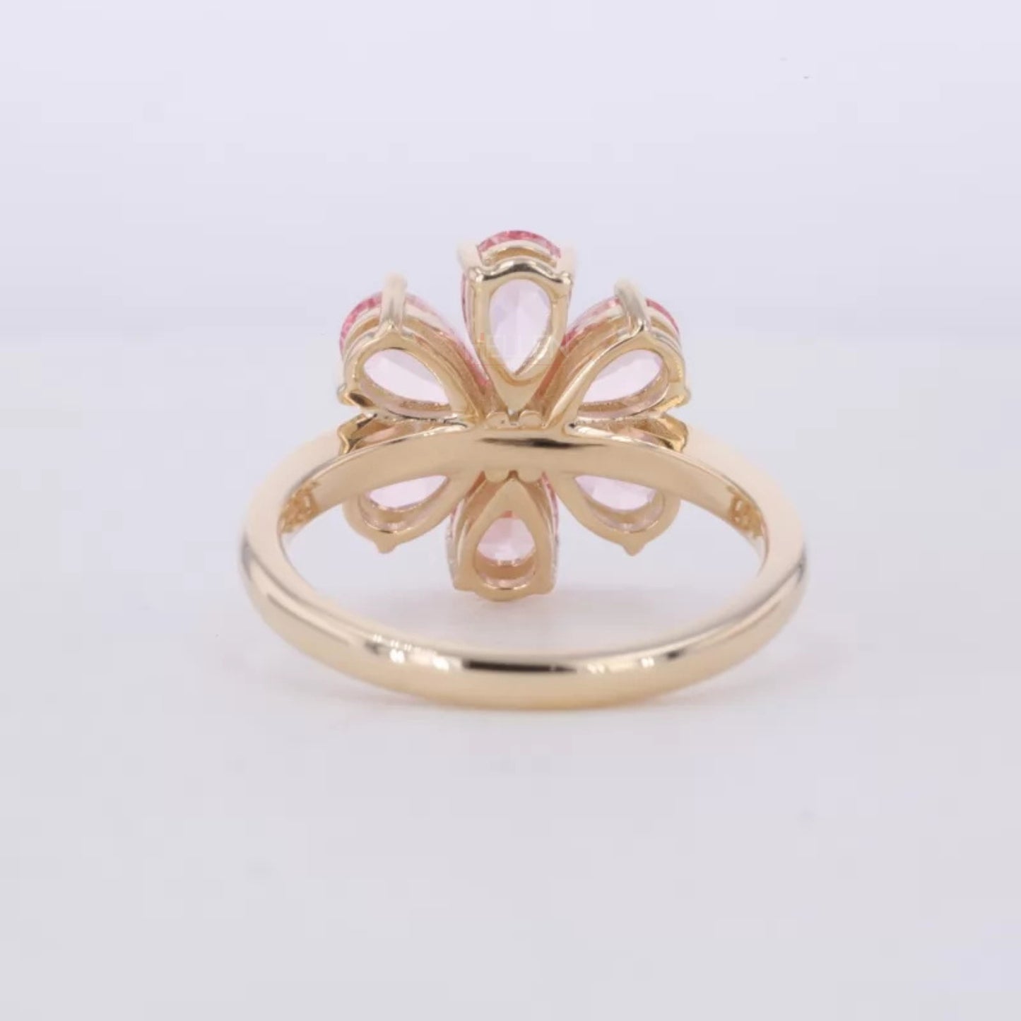 Pink Sapphire Pear cut Gemstone Blossom Fall Season Ring