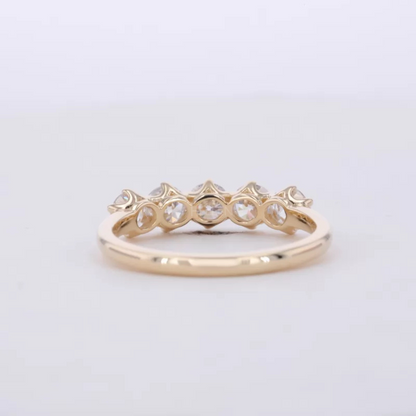 Five stone Round Brilliant Cut Moissanite Anniversary Band