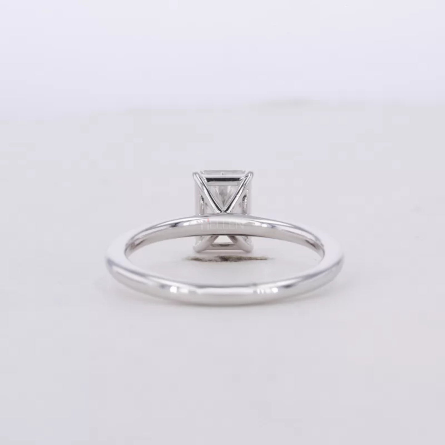 Radiant Cut  Moissanite Tiger Prongs Solitaire Proposal Ring