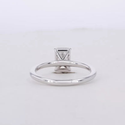 Radiant Cut  Moissanite Tiger Prongs Solitaire Proposal Ring