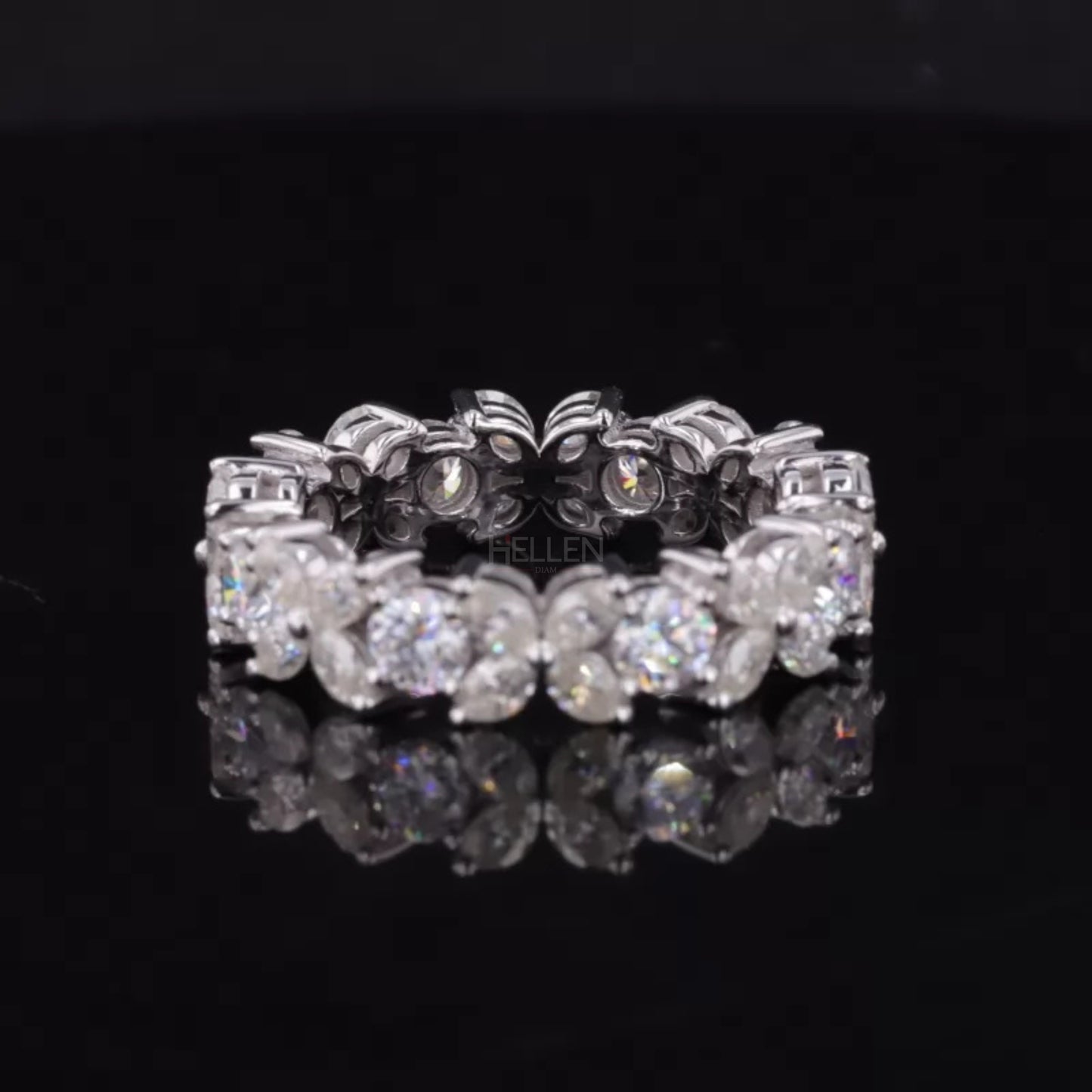 Marquise & Round Moissanite XO Eternity Wedding Band