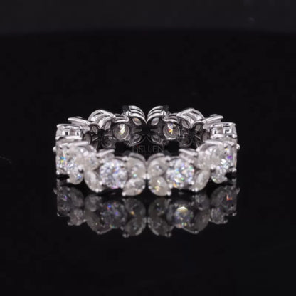 Marquise & Round Moissanite XO Eternity Wedding Band