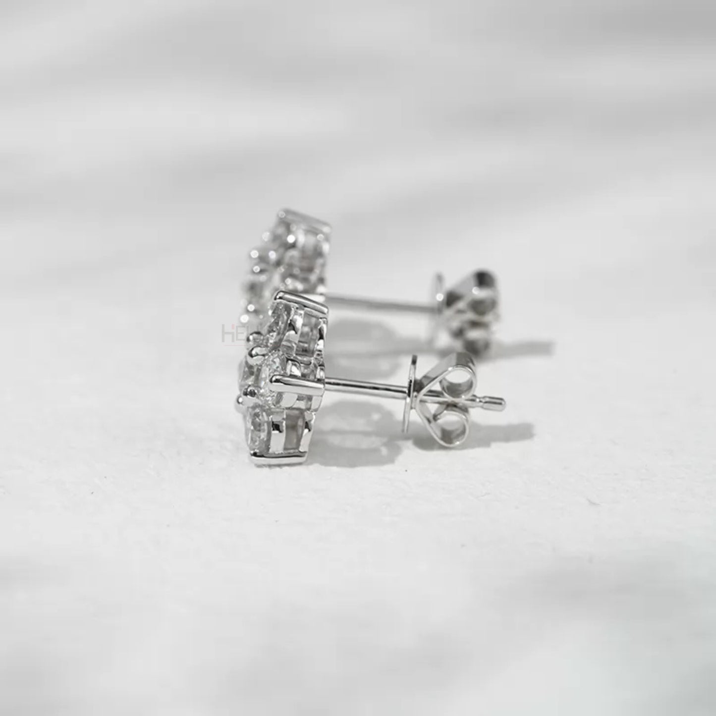 Floral Cluster 925 Silver Moissanite Studs
