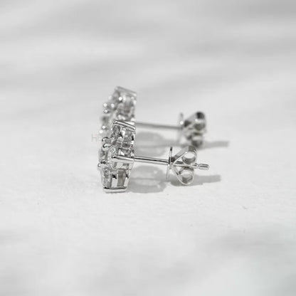 Floral Cluster 925 Silver Moissanite Studs