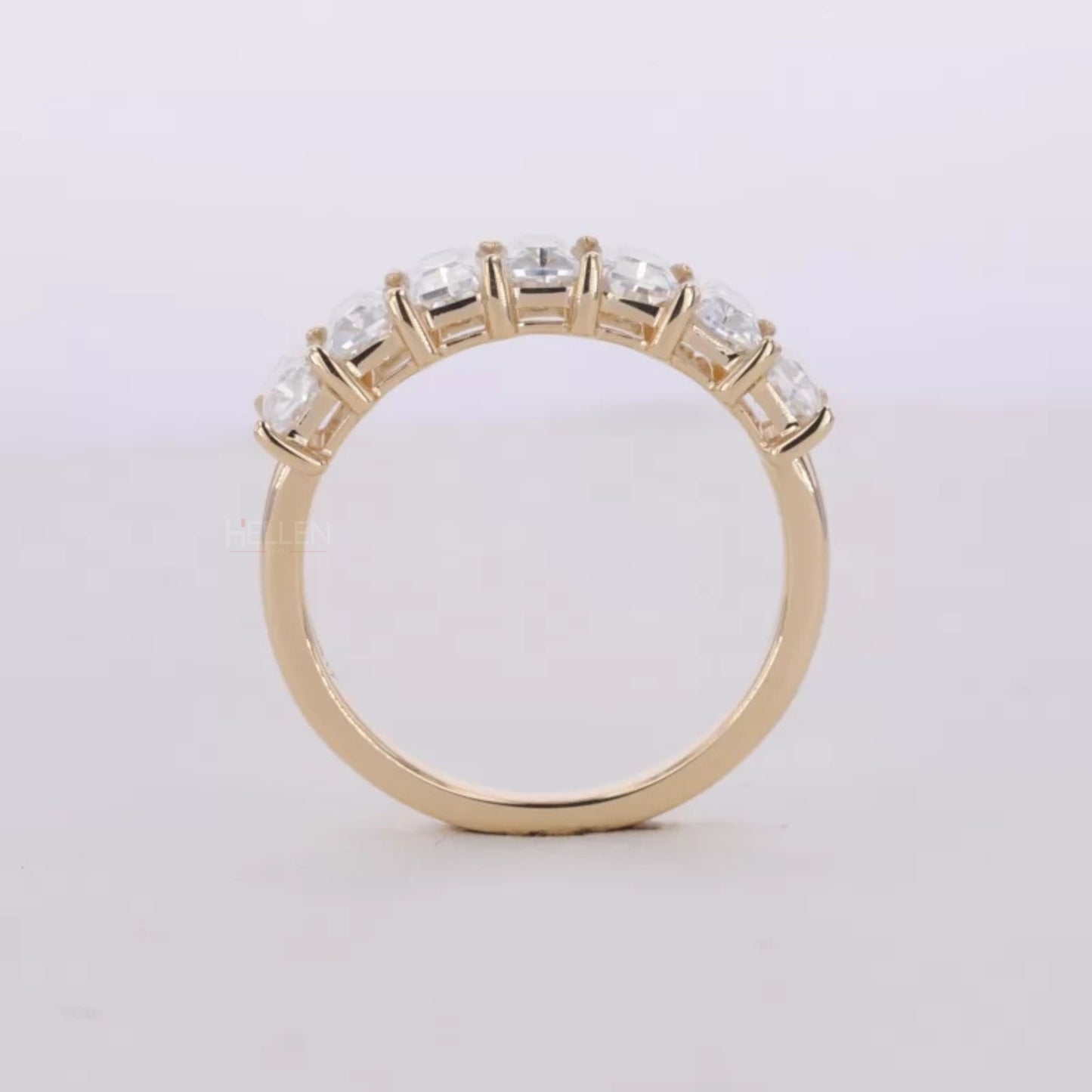 Radiant Cut Colorless Moissanite Sterling 925 Anniversary Band