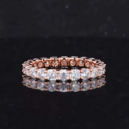 Cushion Cut VVS Moissanite Full Eternity Wedding Band