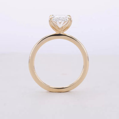 Tulip look Oval Cut Solitaire Moissanite Romantic Engagement Ring