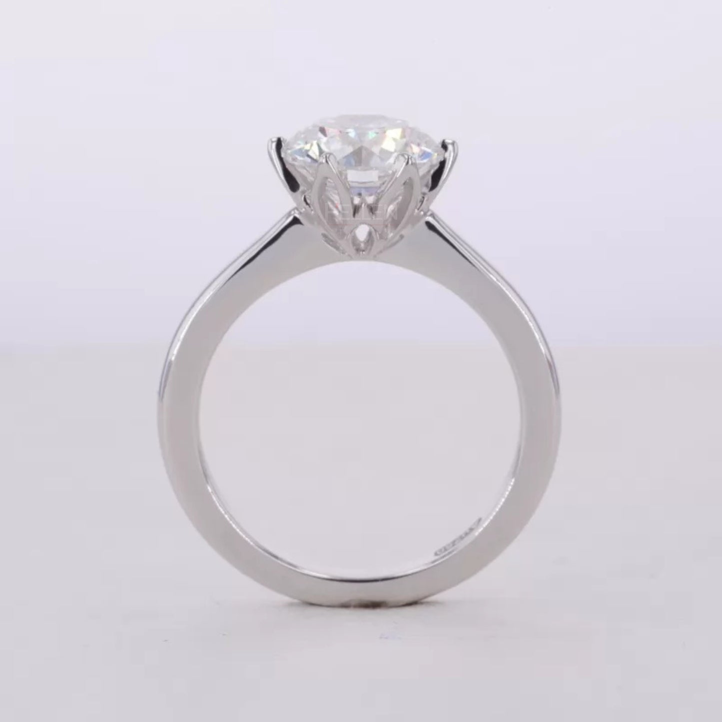 Round Cut Solitaire Moissanite Sterling 925 Engagement Ring