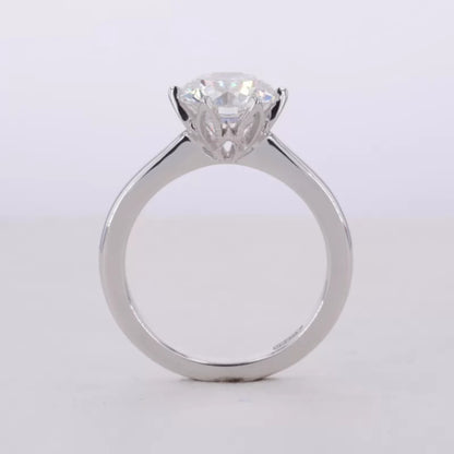Round Cut Solitaire Moissanite Sterling 925 Engagement Ring