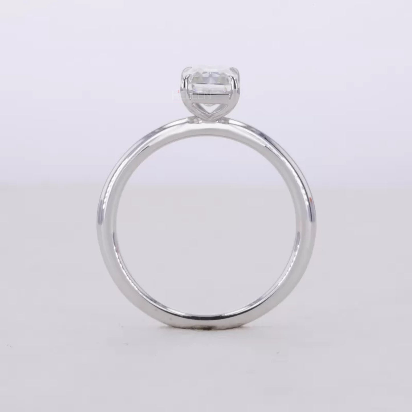 Radiant Cut  Moissanite Tiger Prongs Solitaire Proposal Ring
