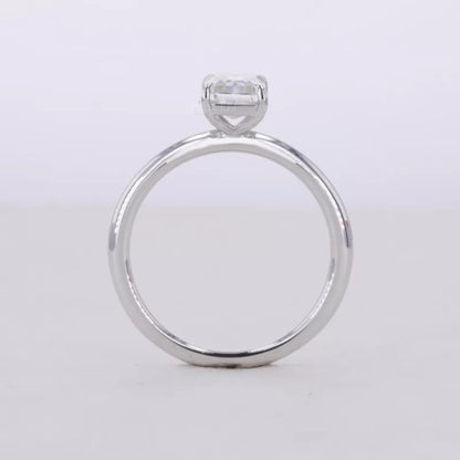 Radiant Cut  Moissanite Tiger Prongs Solitaire Proposal Ring