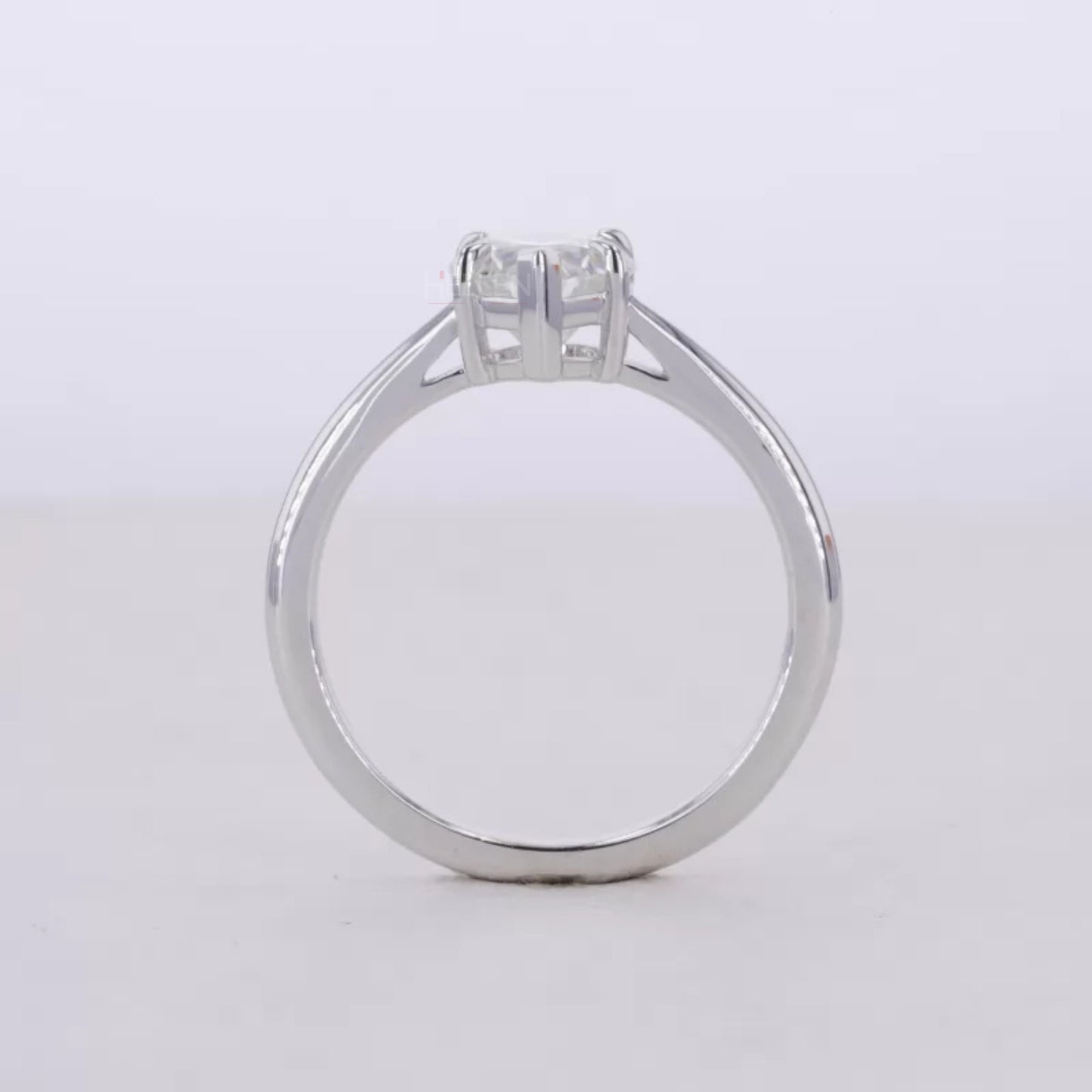 Heart Cut Solitaire Moissanite Claws Prong Sterling 925 Engagement Ring