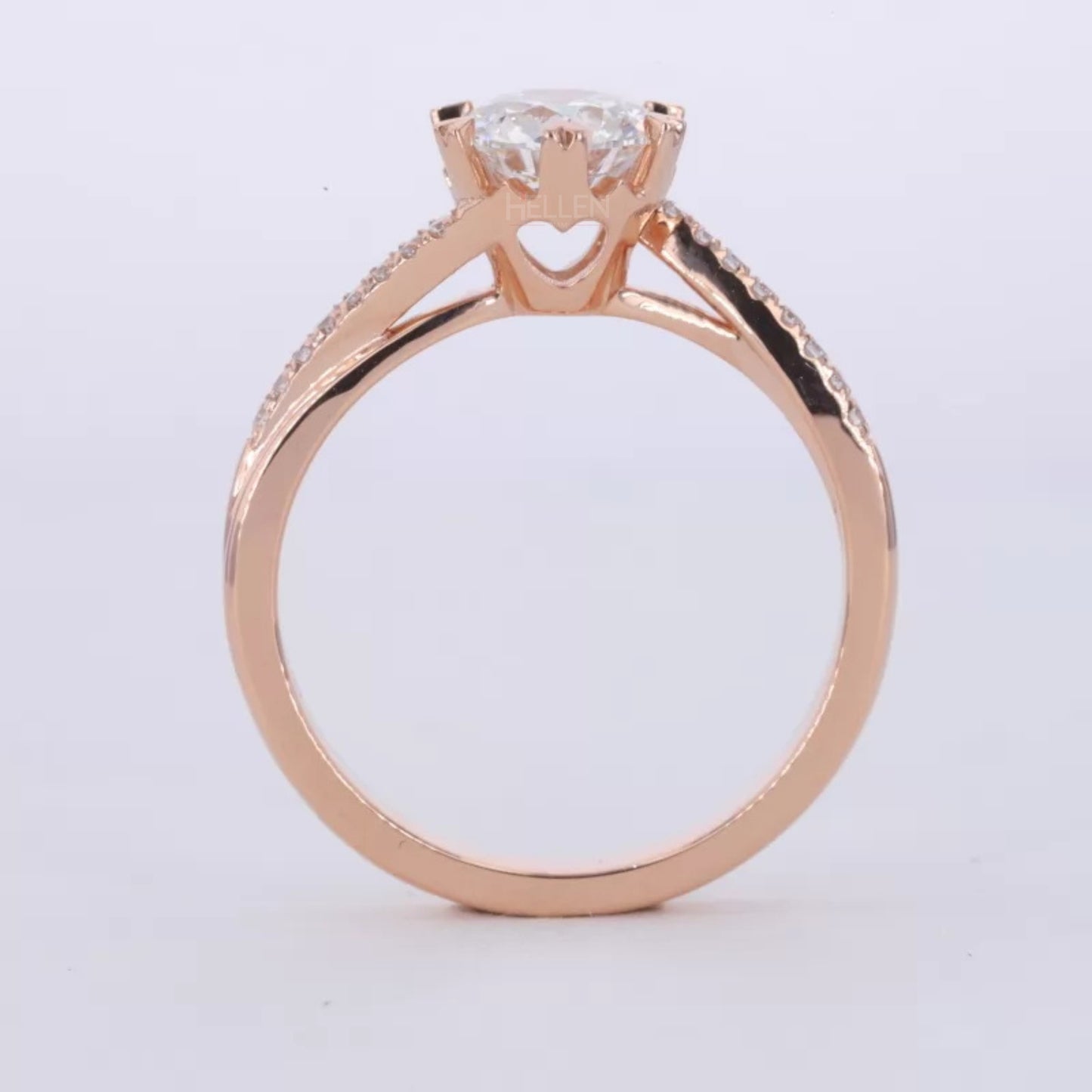Solitaire Heart Prong Engagement Ring