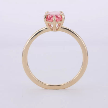 Pear Cut Gemstone Solitaire Engagement Ring- Sterling 925 Silver