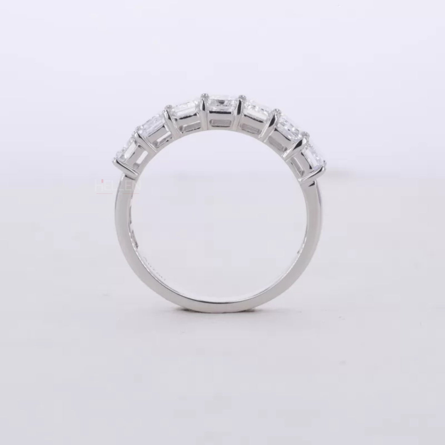 Emerald Cut  Moissanite Sterling 925 Anniversary Band
