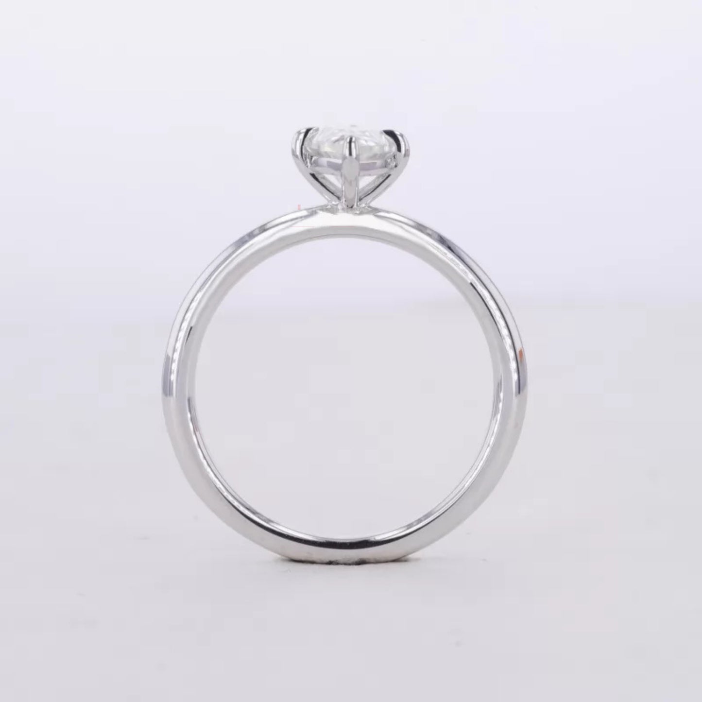Pear Cut Solitaire Moissanite Tiger Prongs Engagement Ring