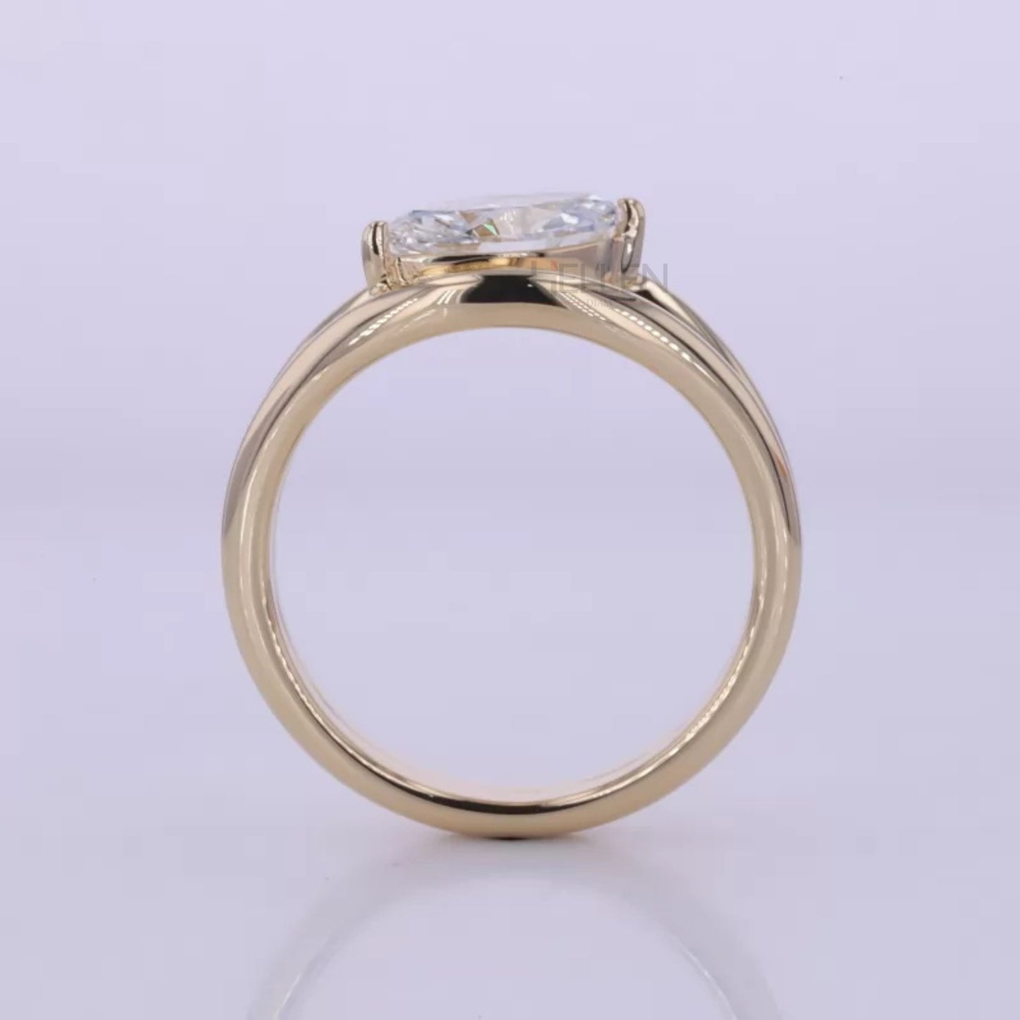 Split Shank Marquise Cut Moissanite Solitaire Engagement Ring
