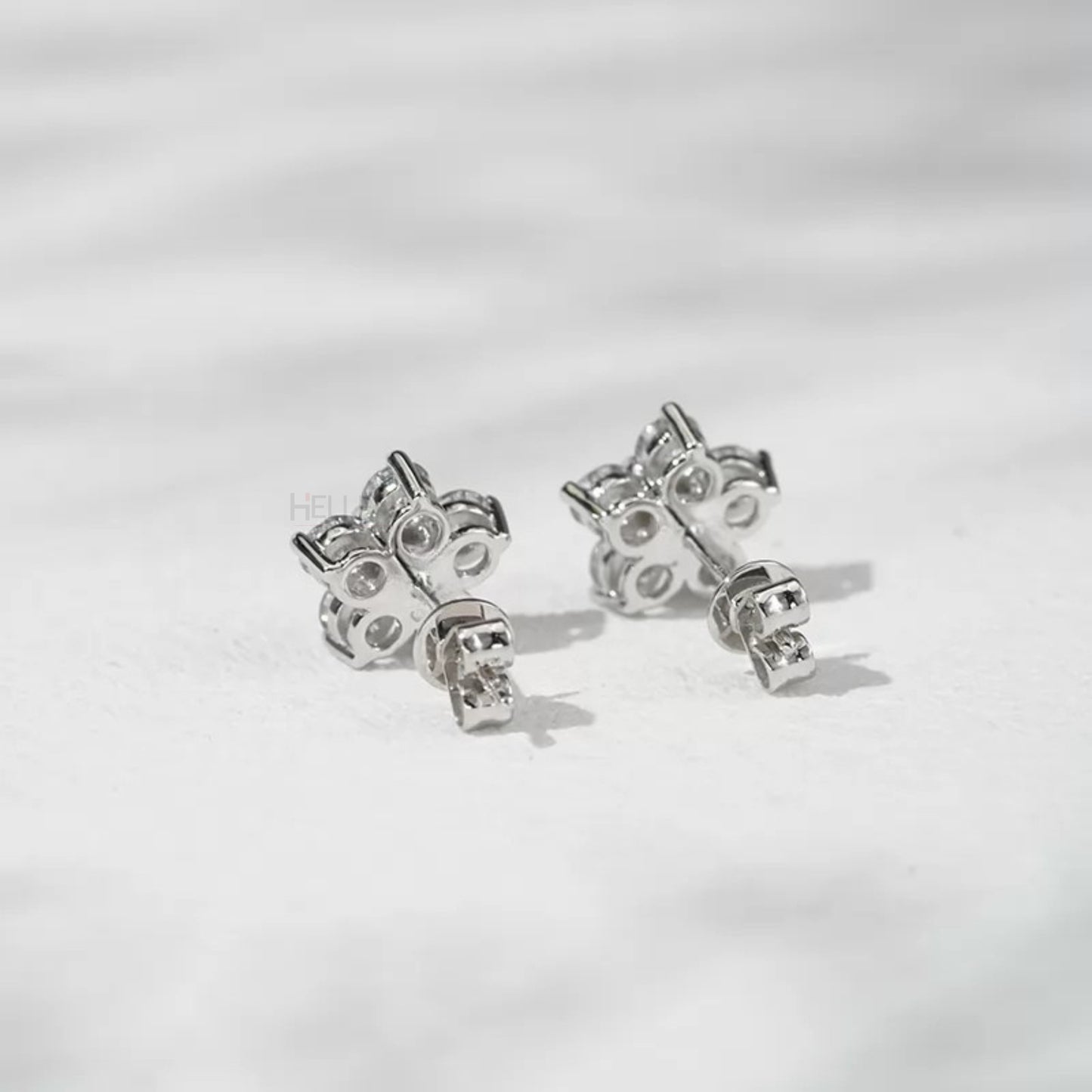 Floral Cluster 925 Silver Moissanite Studs