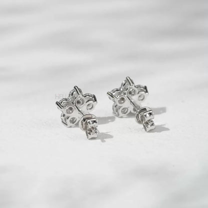 Floral Cluster 925 Silver Moissanite Studs