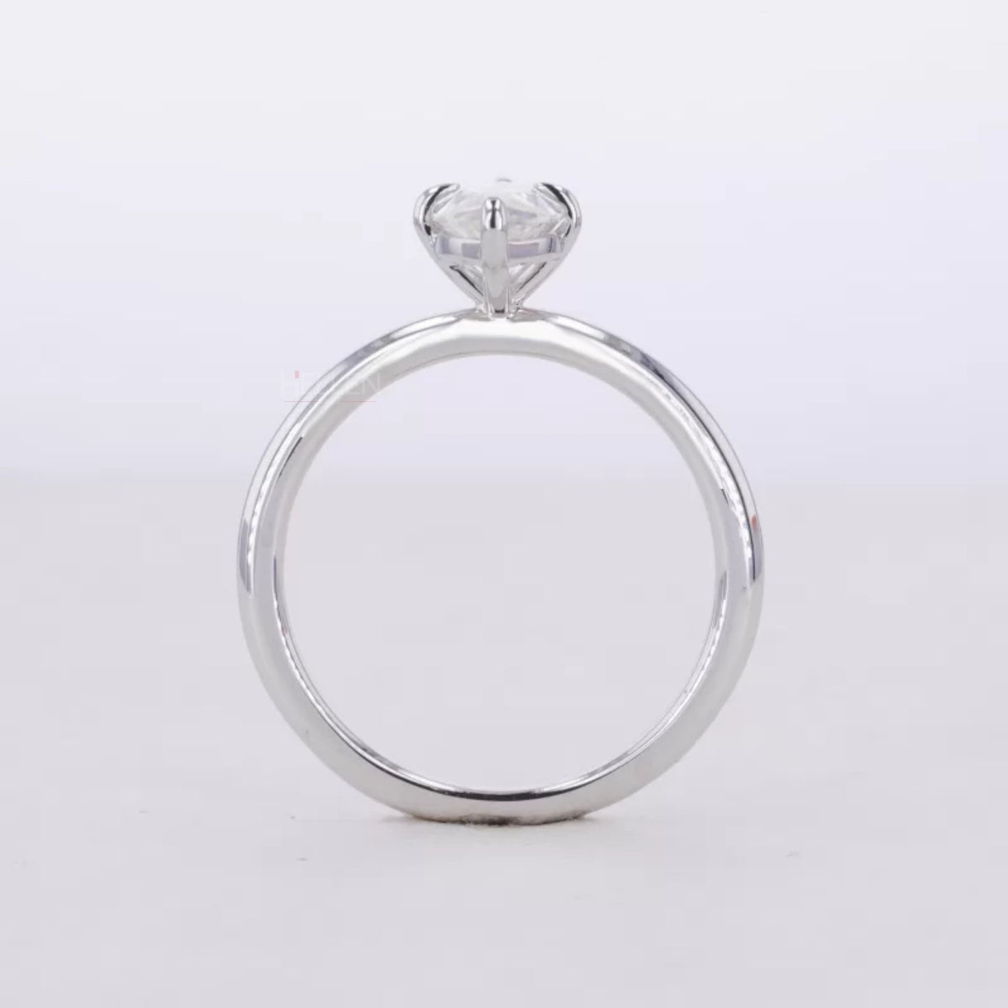 Marquise Cut Moissanite Solitaire Ring with Claw Prong in 925 Silver