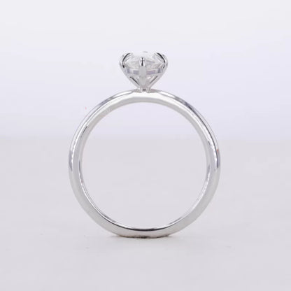 Marquise Cut Moissanite Solitaire Ring with Claw Prong in 925 Silver