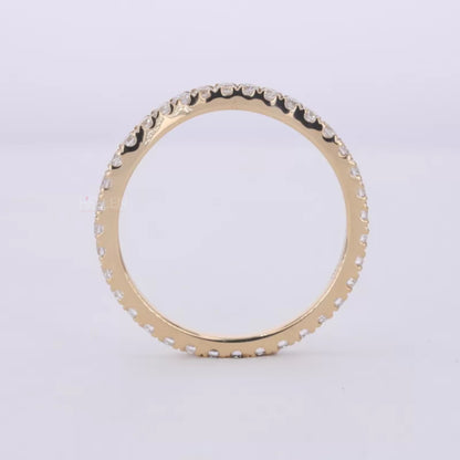 Round Cut Curved Moissanite Full Eternity Band suitable for staking