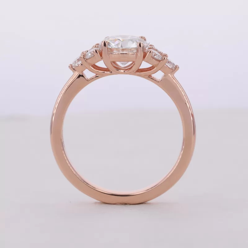 Round Moissanite Solitaire vintage Cluster Ring