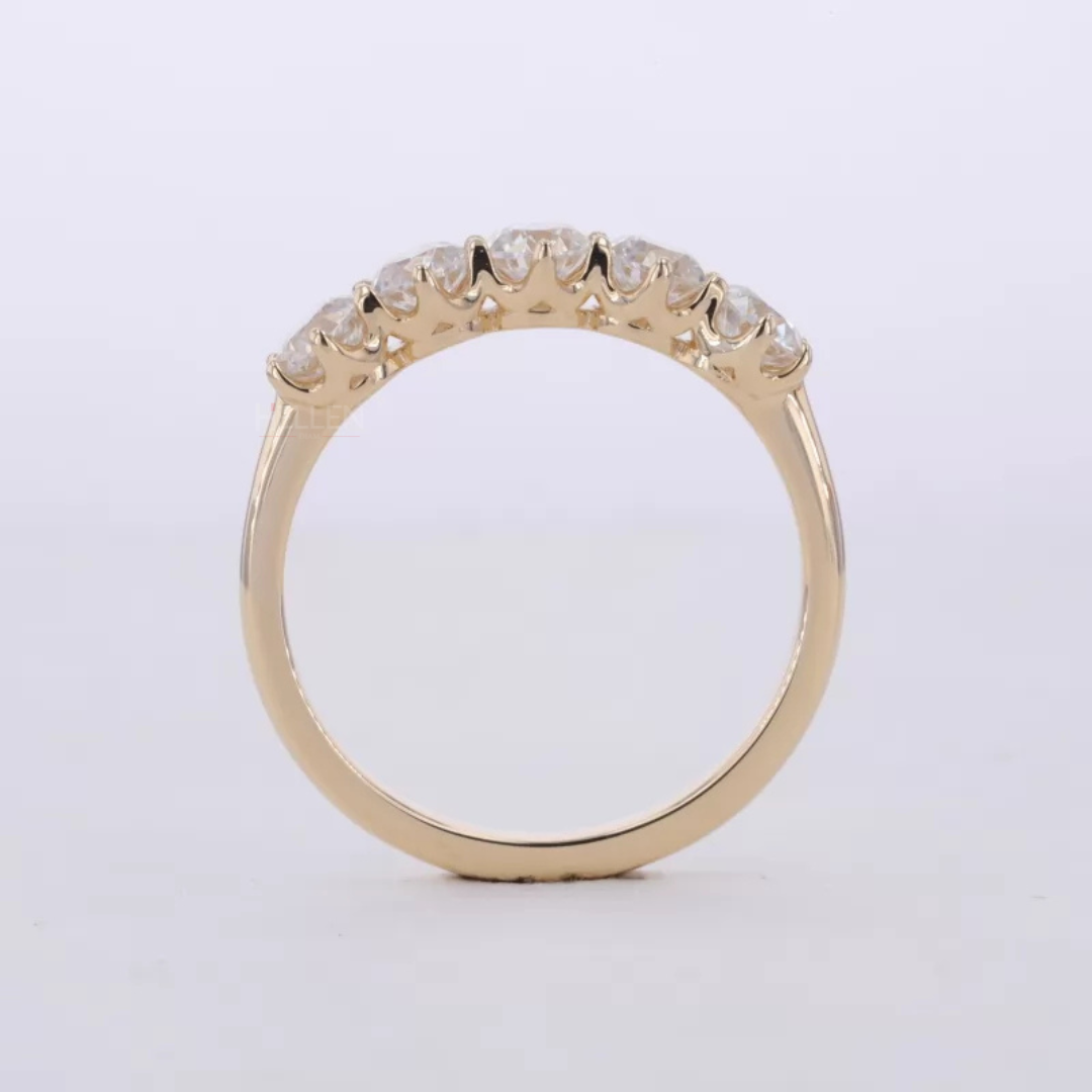 Five stone Round Brilliant Cut Moissanite Anniversary Band