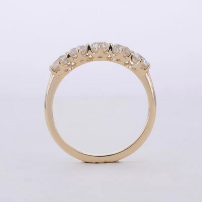 Five stone Round Brilliant Cut Moissanite Anniversary Band
