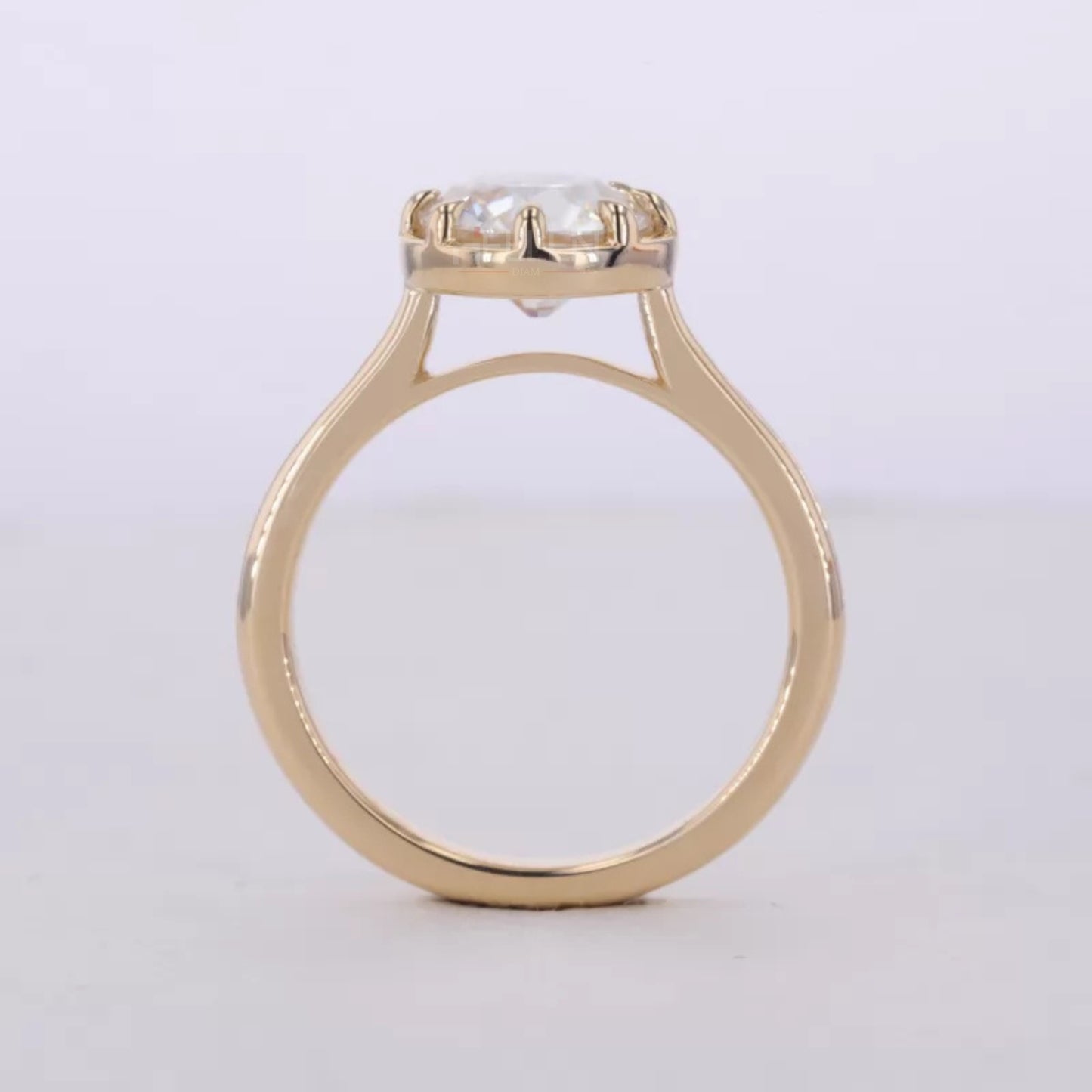 Old European Cut Moissanite Tiger Prong Solitaire Proposal Ring