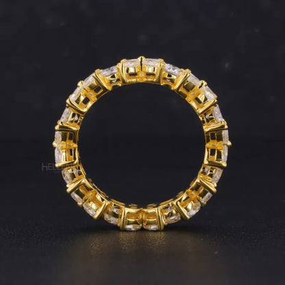 Marquise & Round Moissanite XO Eternity Wedding Band