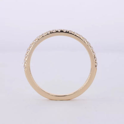Oval Solitaire Ring with Stackable Half-Round Eternity Band