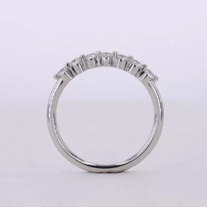 Three Stone Oval Cut Moissanite Bridal Ring Set