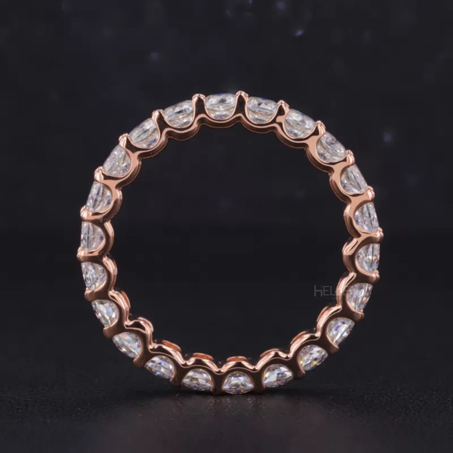 Cushion Cut VVS Moissanite Full Eternity Wedding Band