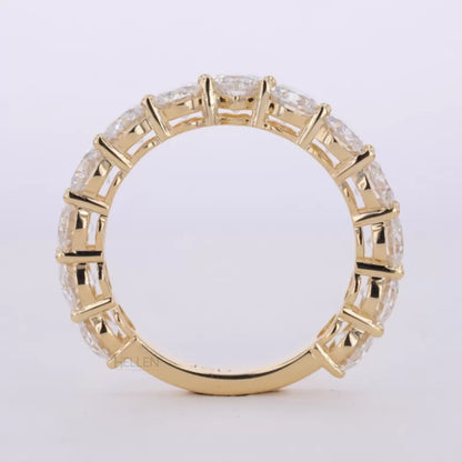 Round Solitaire Ring with Stackable Half Eternity Wedding Band