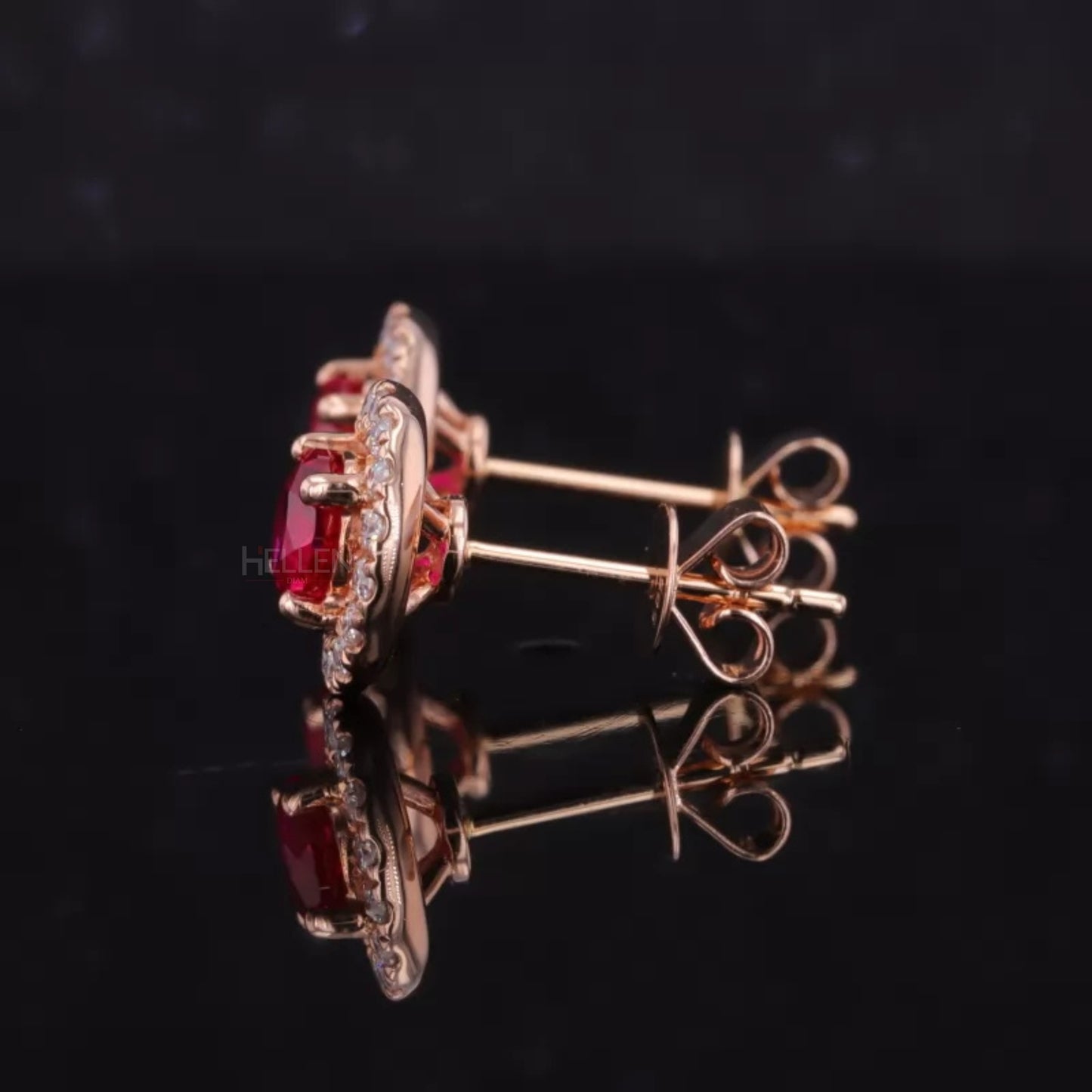 Halo Round solitaire Gemstone And Moissanite Studs